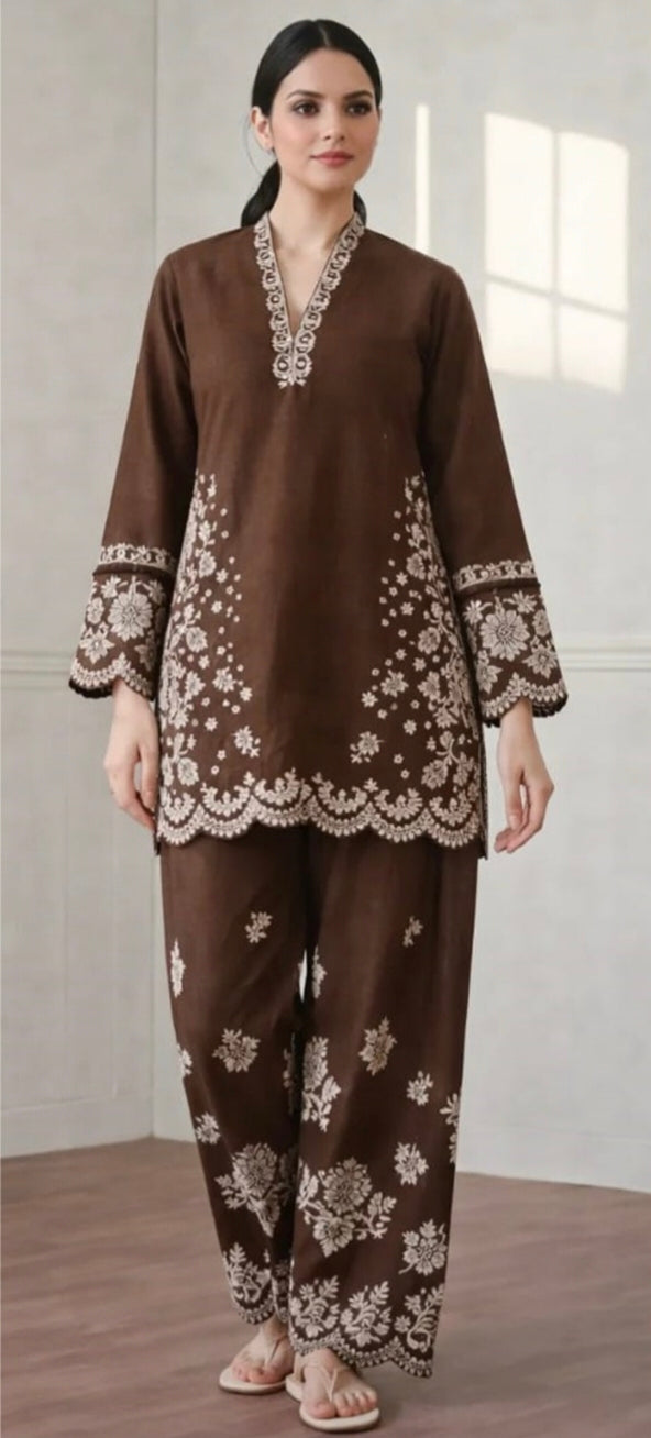 LAWN Shirt Front HEAVY Embroidery