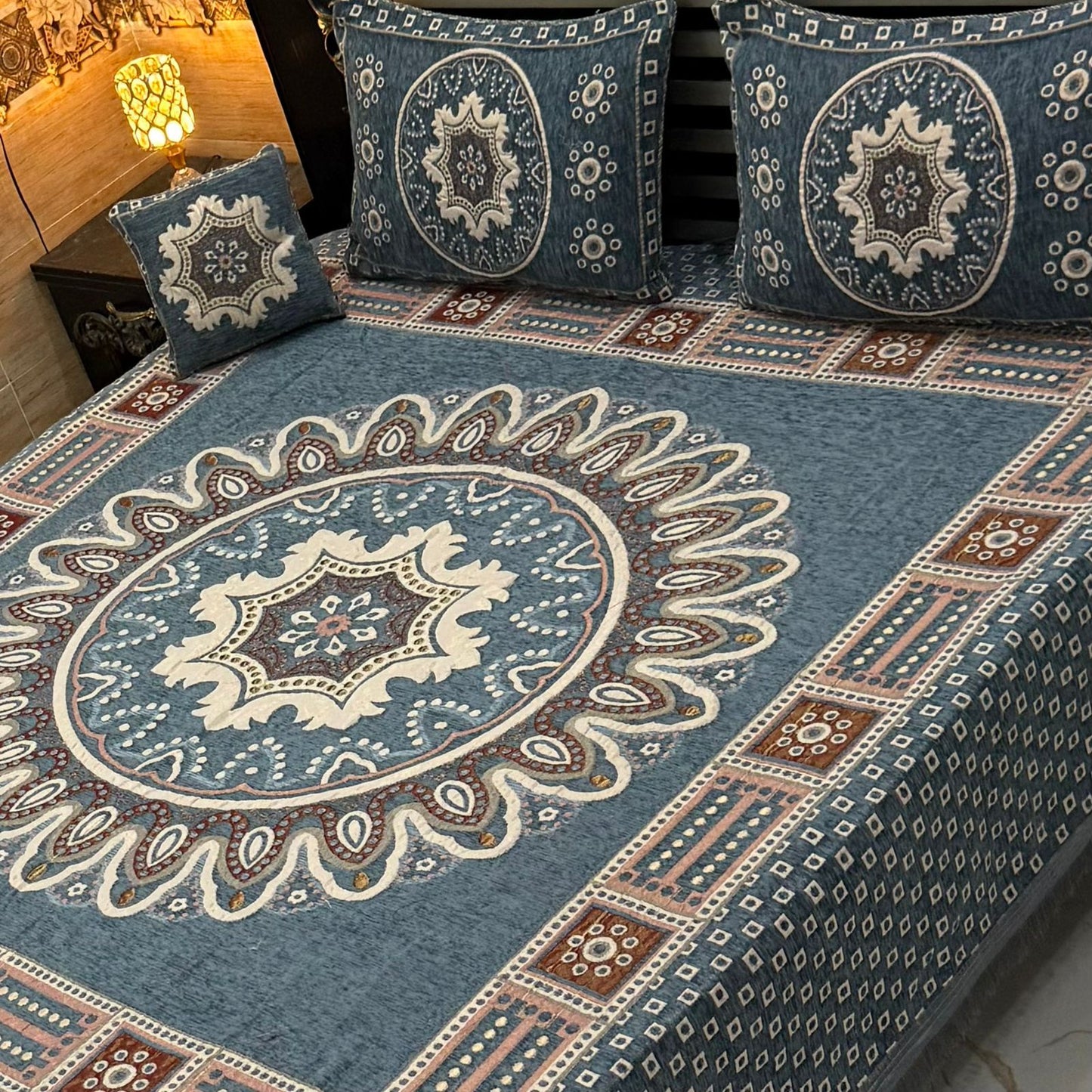 4Pc Velvet Jaquard Bedsheet