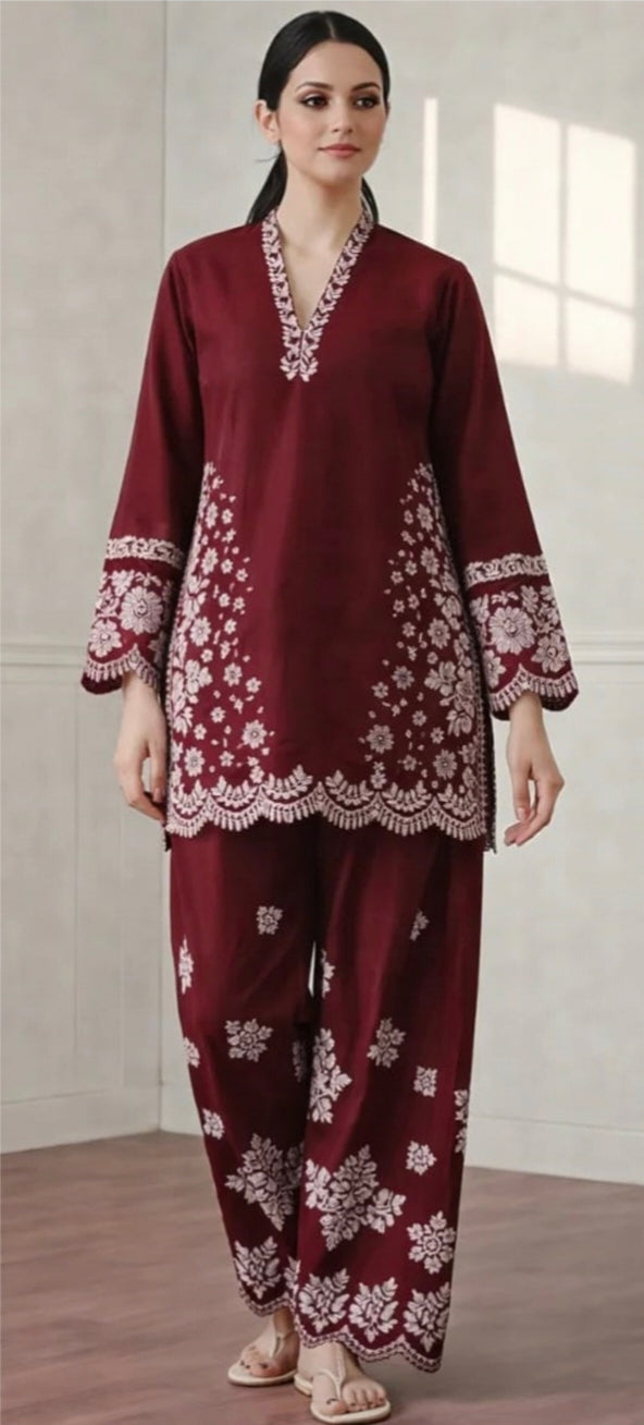 LAWN Shirt Front HEAVY Embroidery