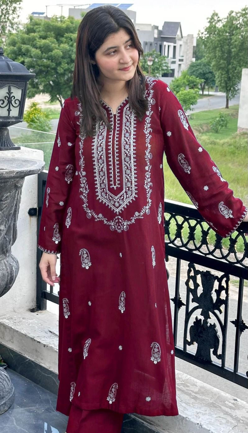 LAWN Shirt Front HEAVY Embroidery