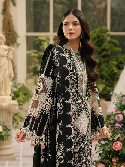 BIN ILYAS 3PC LAWN UNSTITICHED EMBROIDERED