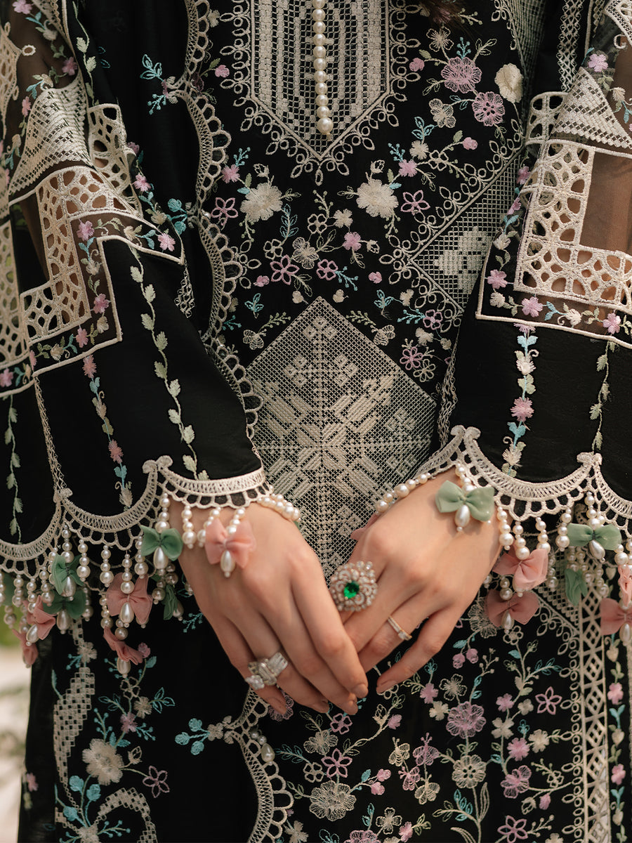 BIN ILYAS 3PC LAWN UNSTITICHED EMBROIDERED