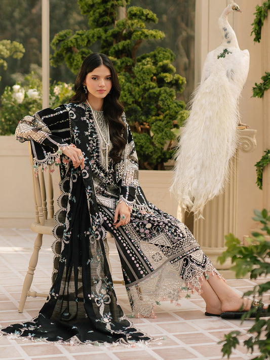 BIN ILYAS 3PC LAWN UNSTITICHED EMBROIDERED