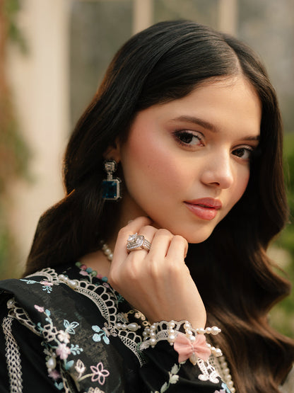 BIN ILYAS 3PC LAWN UNSTITICHED EMBROIDERED