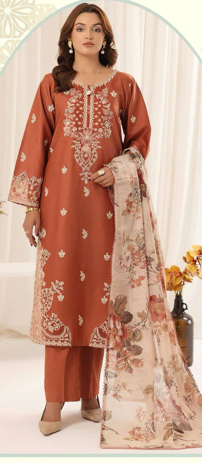 MOHAGANI 3PC LAWN UNSTITCHED EMBROIDERED
Code:7300