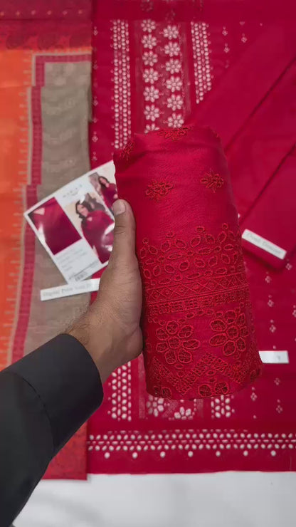 MARIA.B LAWN Chikankari WITH DIGITAL PRINT VOIL DOBBY DUPATTA