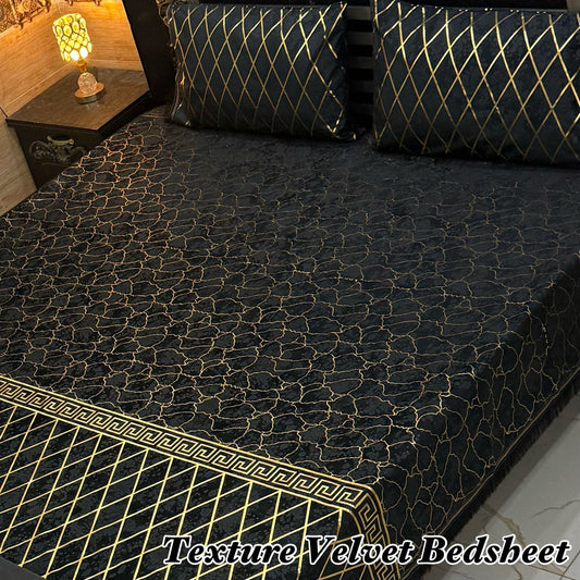 3PC Texture Velvet Bedsheet 😍