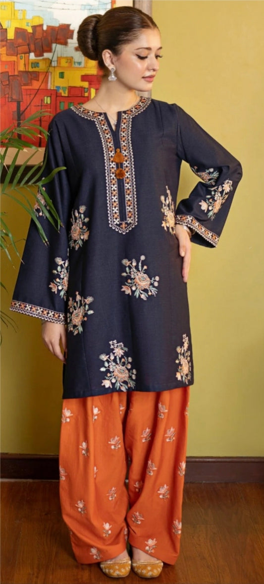 LAWN Shirt Front  HEAVY  Embroidery