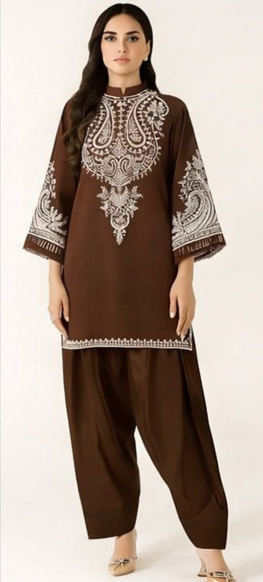 LAWN Shirt Front  HEAVY  Embroidery