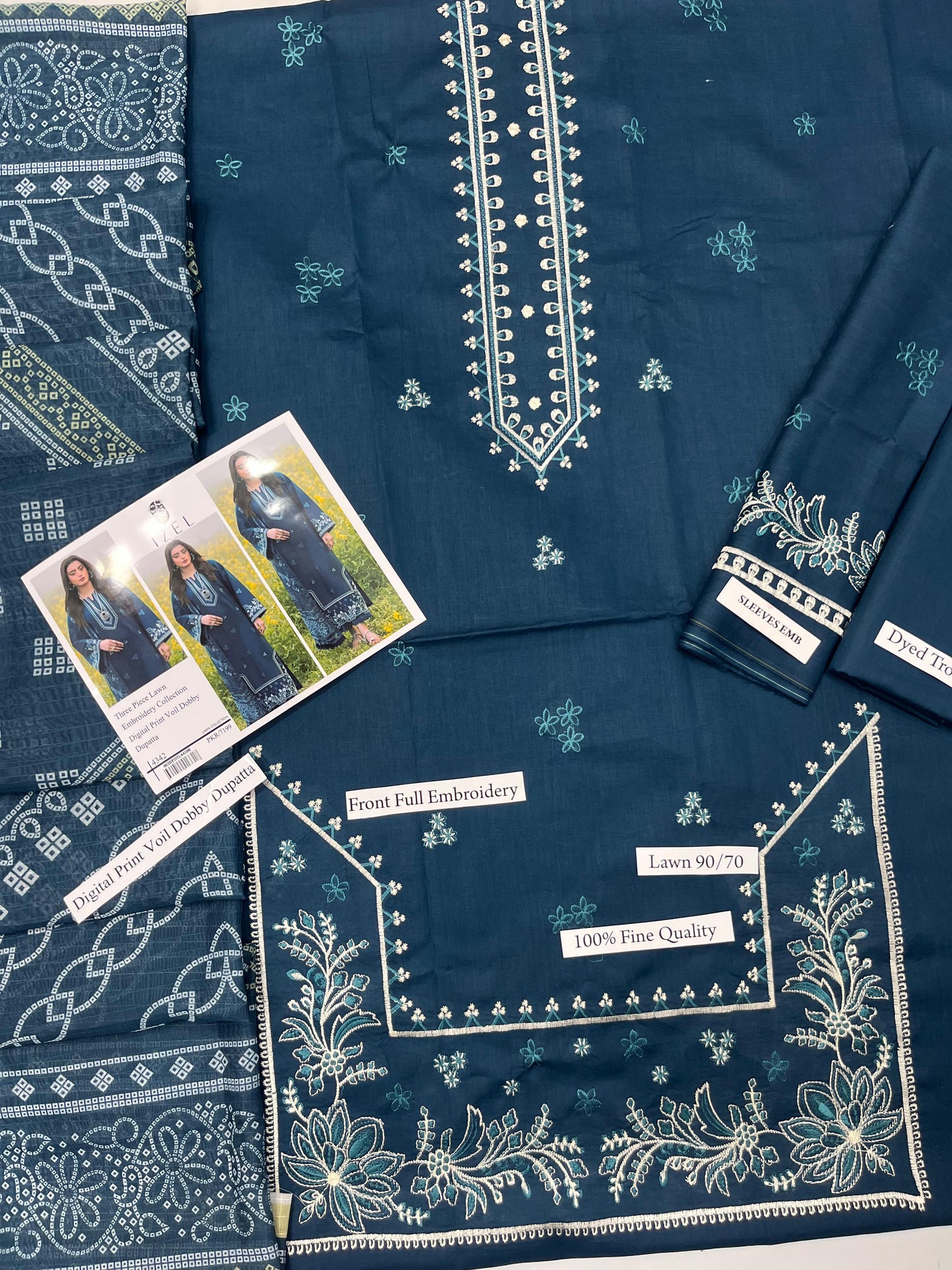 IZEL LAWN WITH DIGITAL PRINT VOIL DOBBY DUPATTA