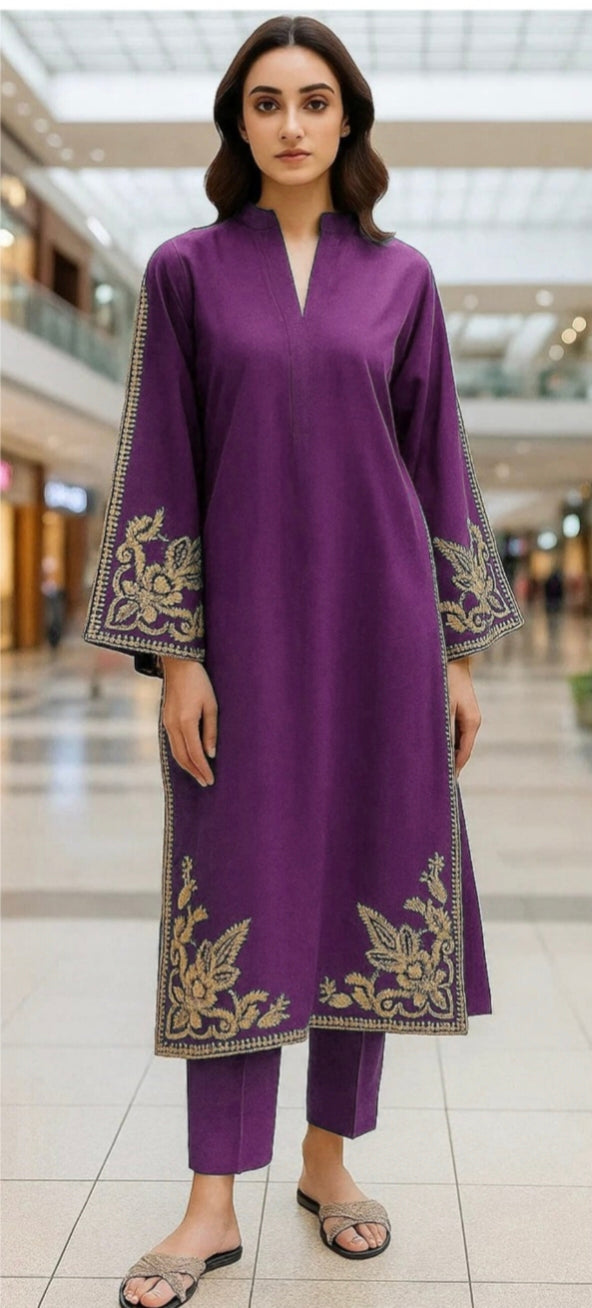 LAWN Shirt Front  HEAVY  Embroidery