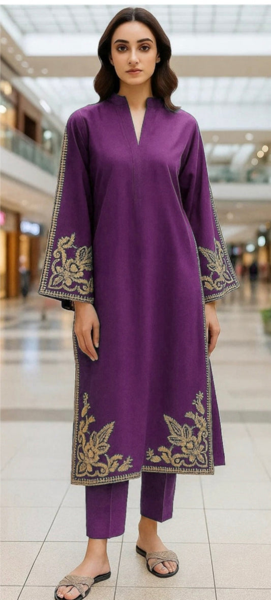 LAWN Shirt Front  HEAVY  Embroidery