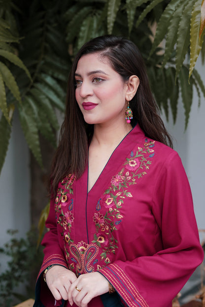 LAWN Shirt Front  HEAVY  Embroidery