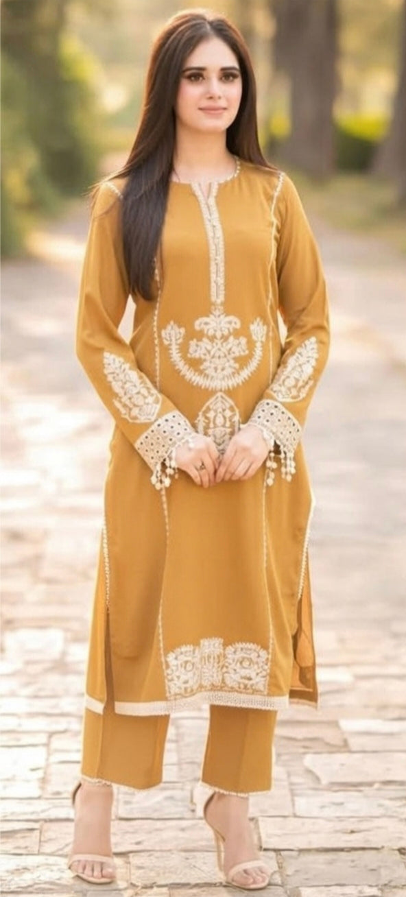 LAWN Shirt Front  HEAVY  Embroidery