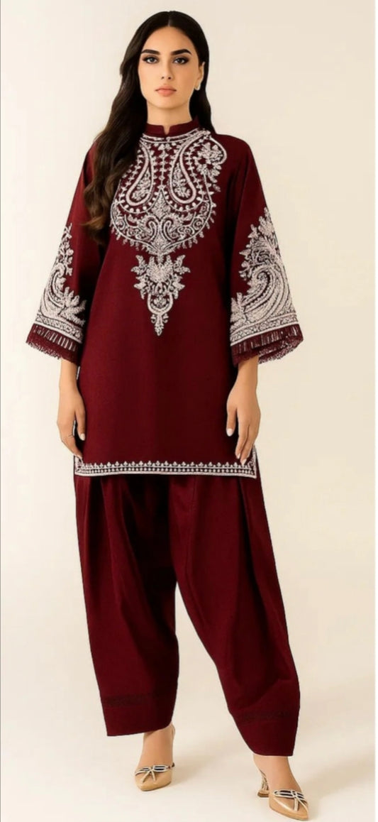 LAWN Shirt Front  HEAVY  Embroidery