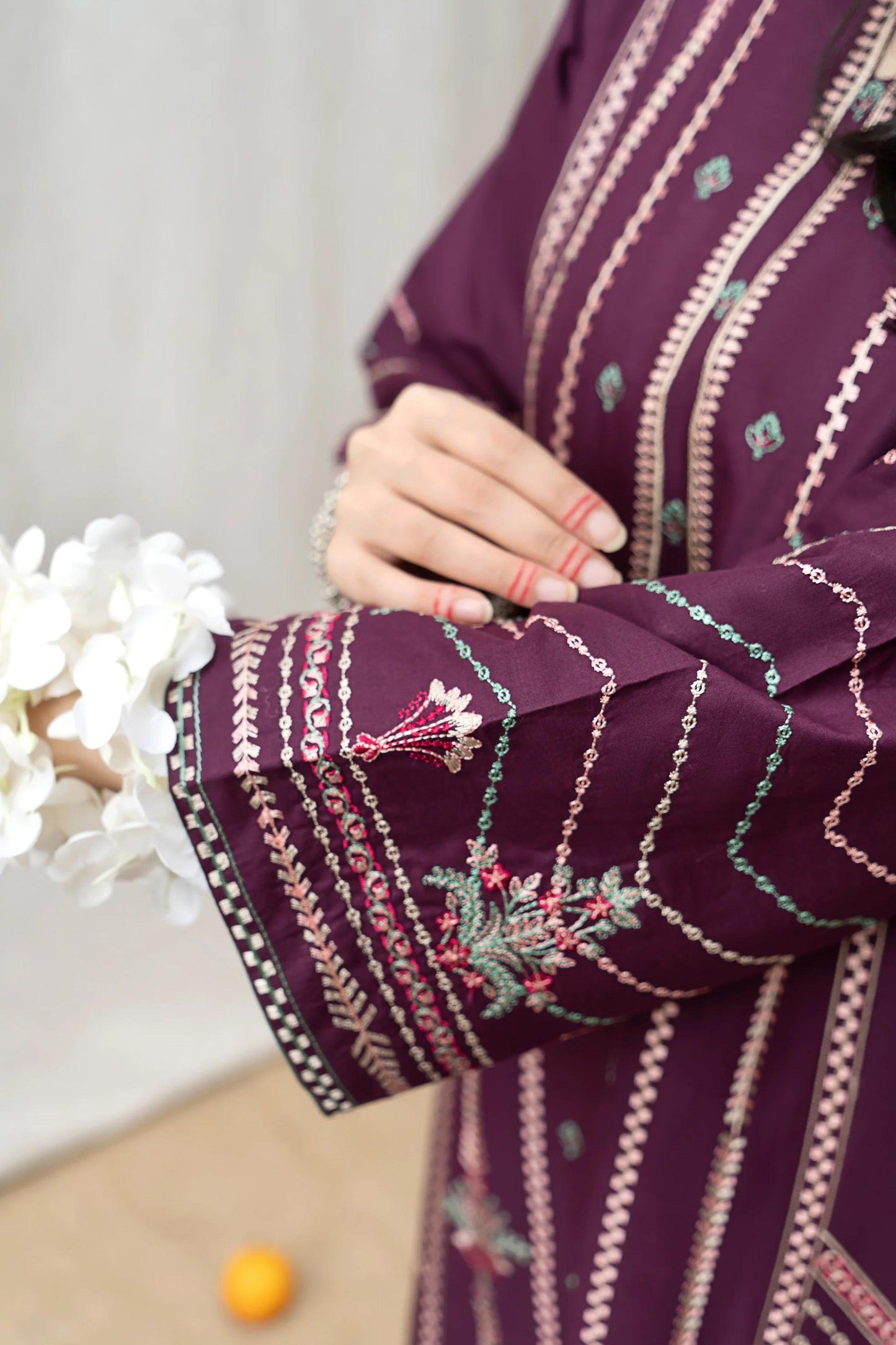 LAWN Shirt Front  HEAVY  Embroidery