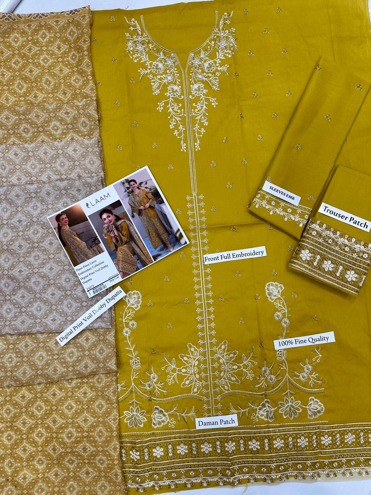 LAAM LAWN WITH DIGITAL PRINT VOIL DOBBY DUPATTA