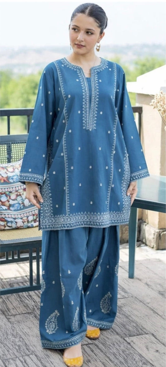 LAWN Shirt Front  HEAVY  Embroidery