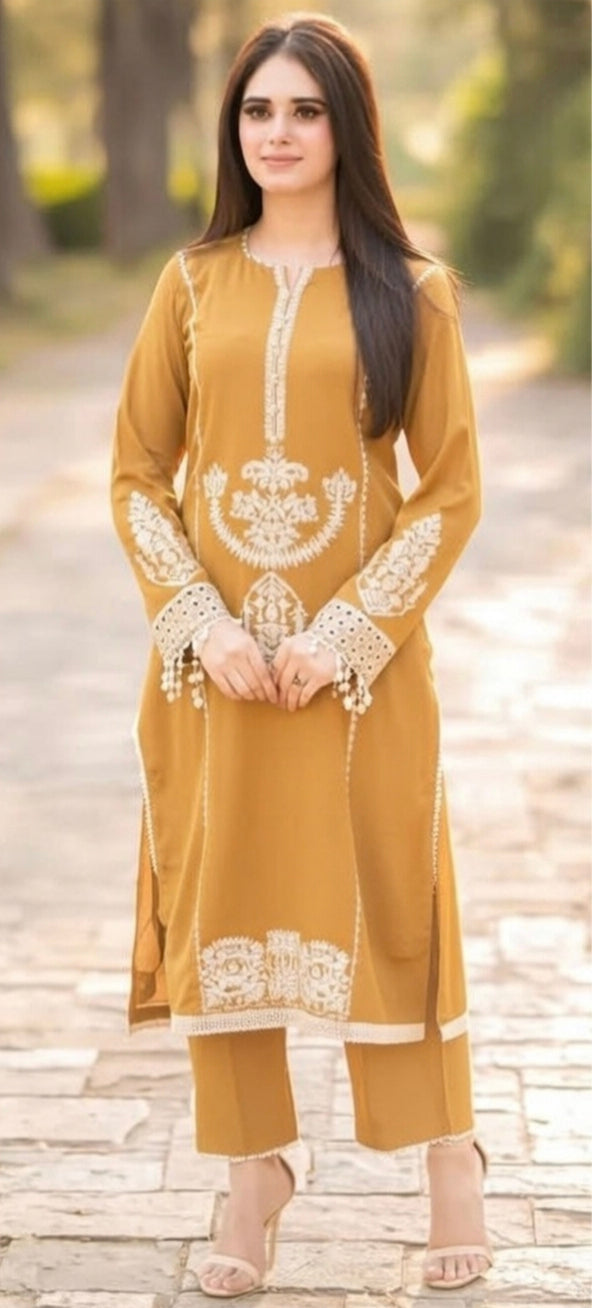 LAWN Shirt Front  HEAVY  Embroidery