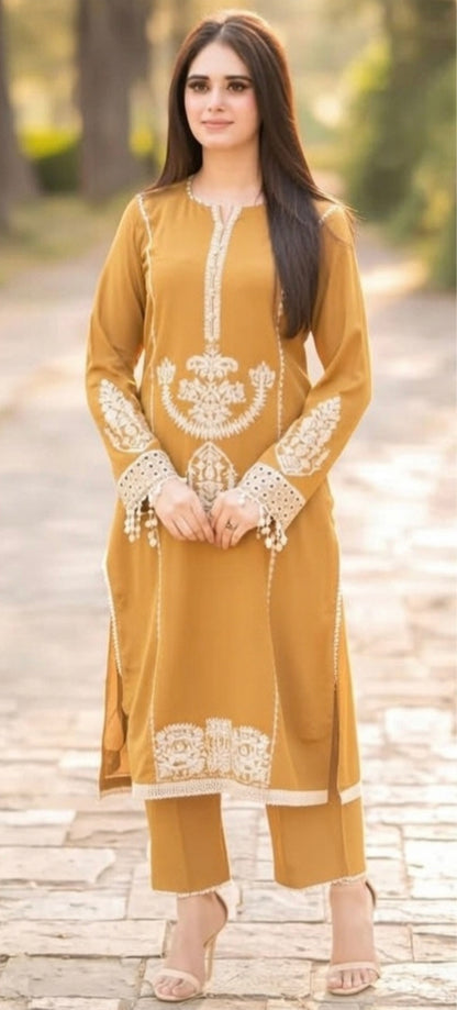 LAWN Shirt Front  HEAVY  Embroidery