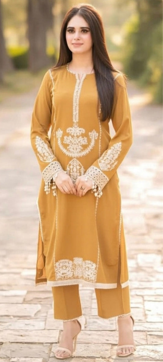 LAWN Shirt Front  HEAVY  Embroidery