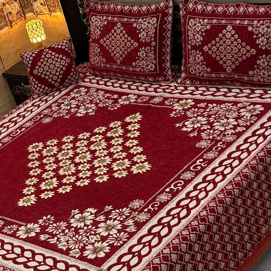 4Pc Velvet Jaquard Bedsheet