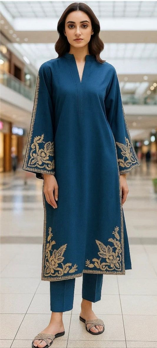 LAWN Shirt Front  HEAVY  Embroidery