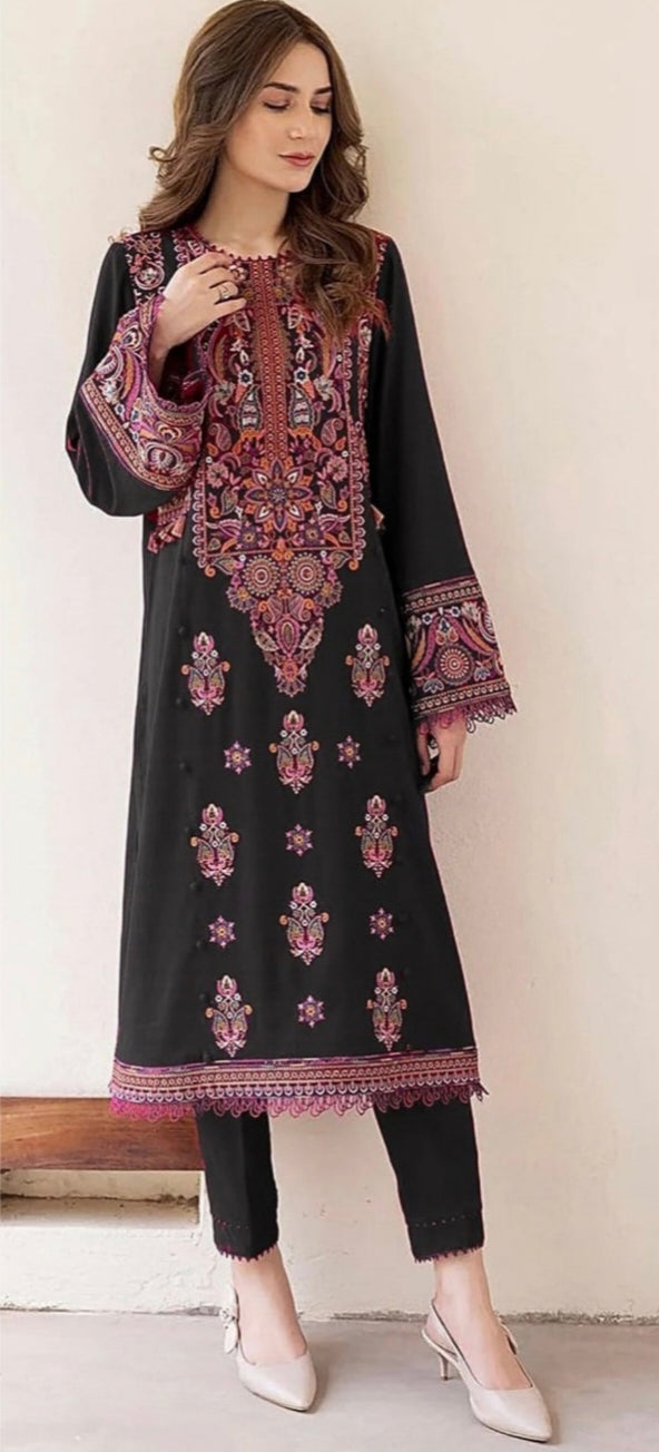 LAWN Shirt Front  HEAVY  Embroidery