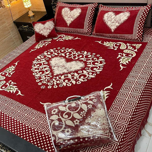 4Pc Velvet Jaquard Bedsheet
