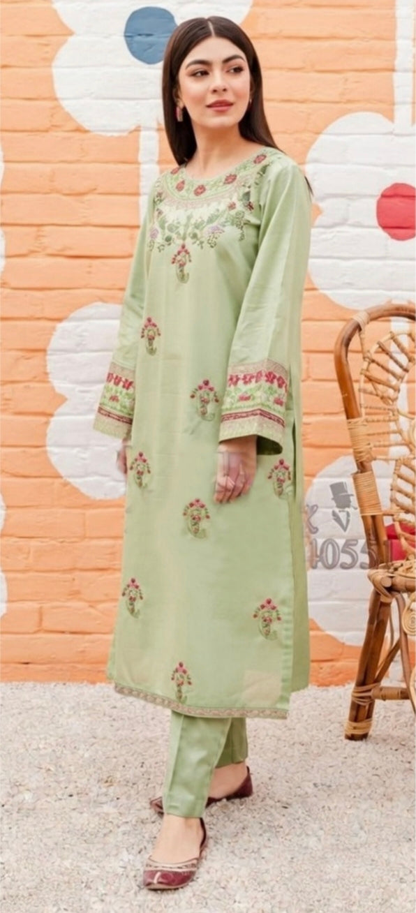 LAWN Shirt Front  HEAVY  Embroidery