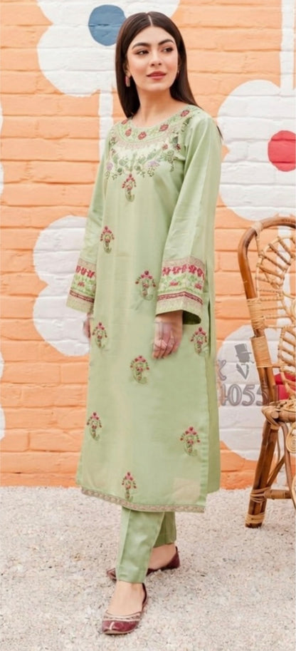 LAWN Shirt Front  HEAVY  Embroidery