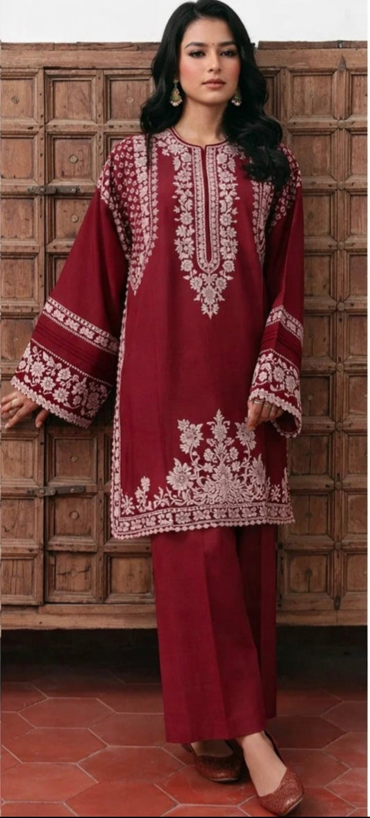 LAWN Shirt Front  HEAVY  Embroidery