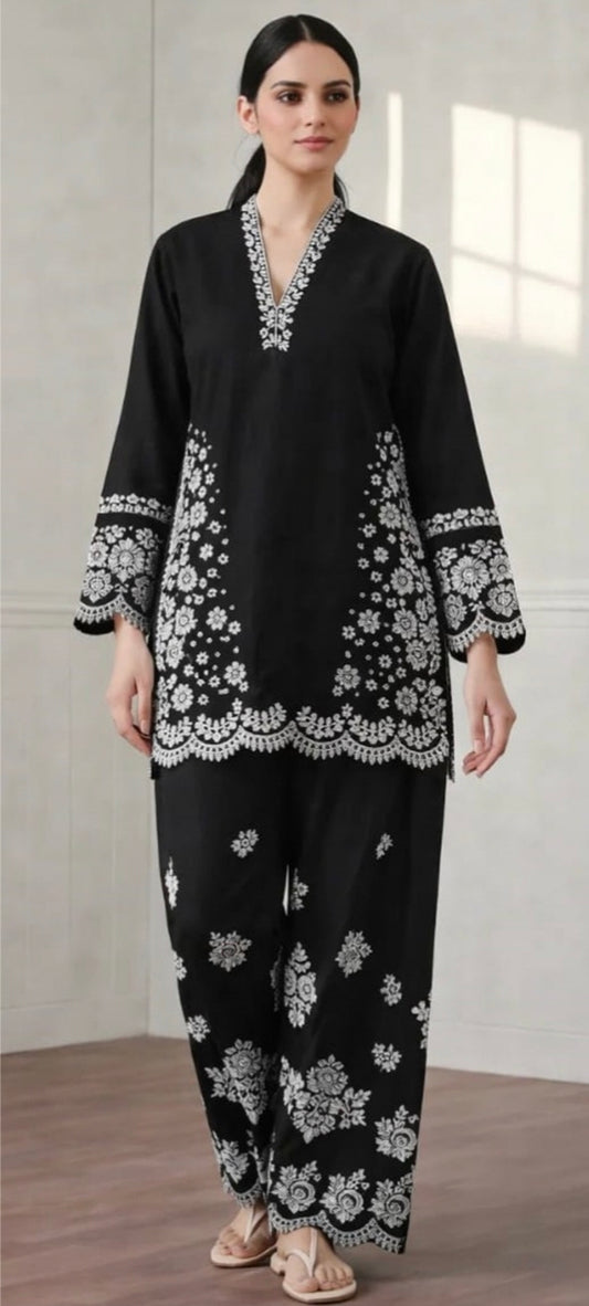 LAWN Shirt Front  HEAVY  Embroidery