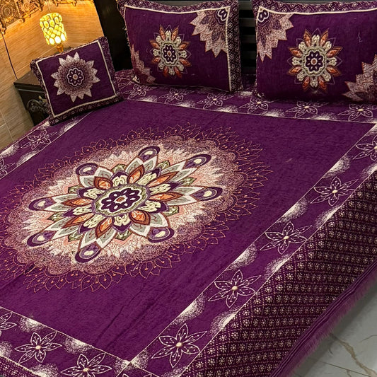 4Pc Velvet Jaquard Bedsheet