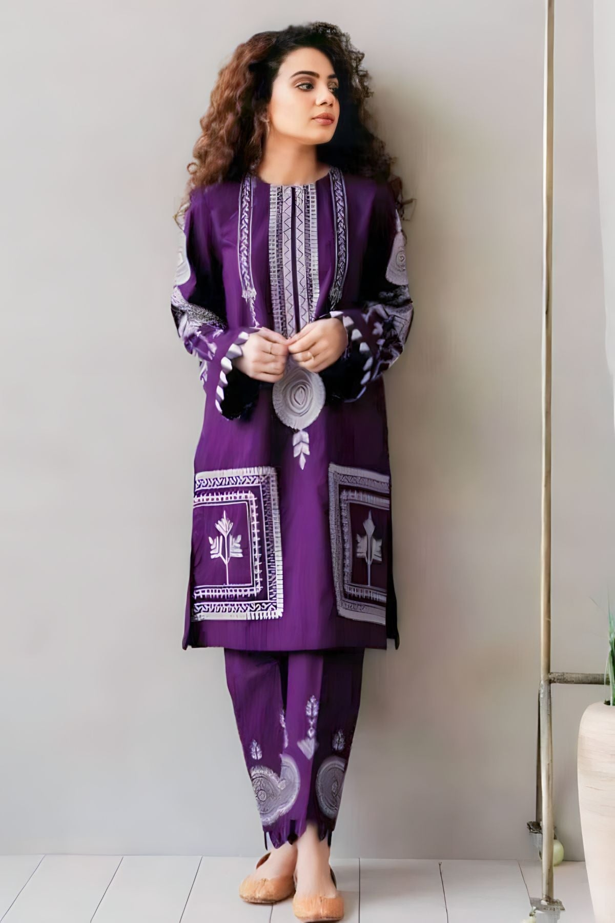 LAWN Shirt Front  HEAVY  Embroidery