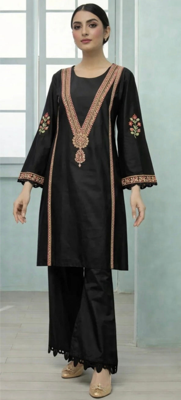 LAWN Shirt Front  HEAVY  Embroidery