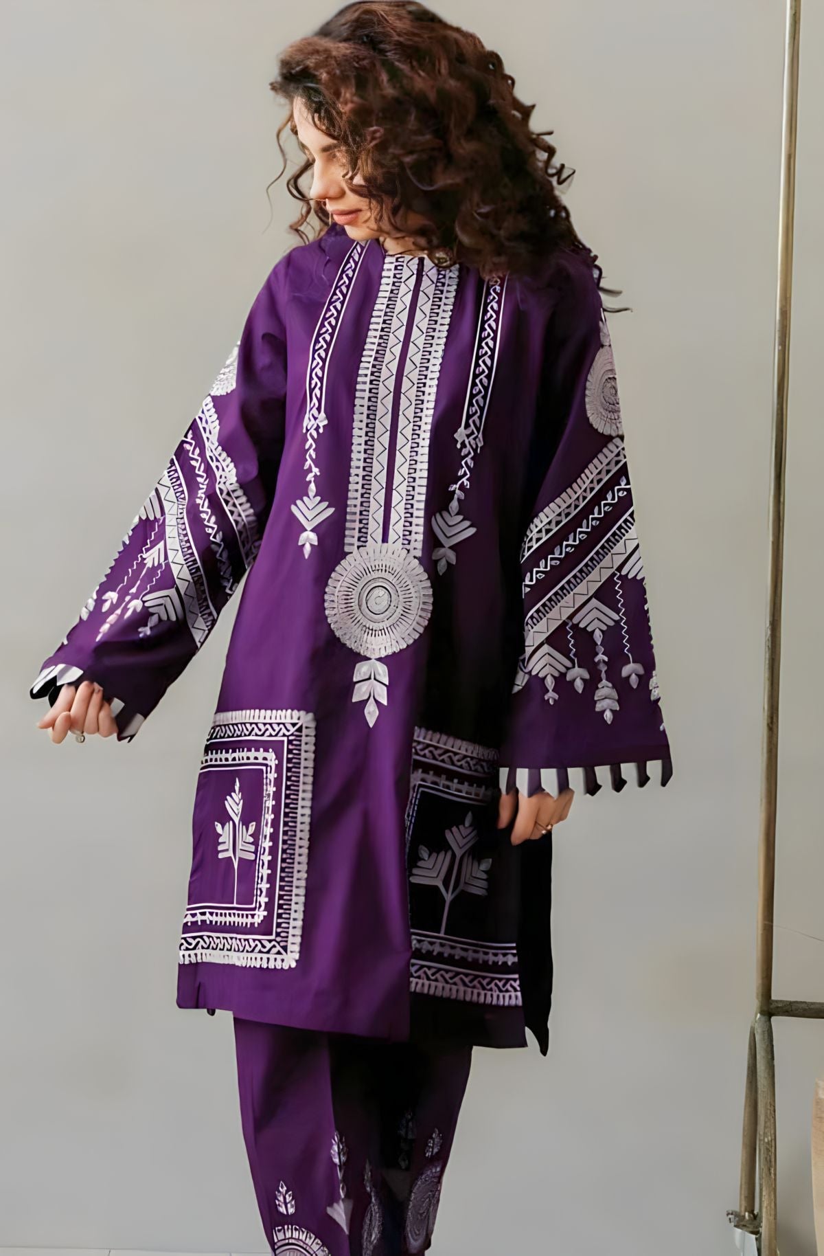 LAWN Shirt Front  HEAVY  Embroidery