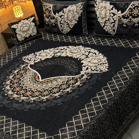 4Pc Velvet Jaquard Bedsheet