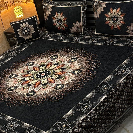 4Pc Velvet Jaquard Bedsheet