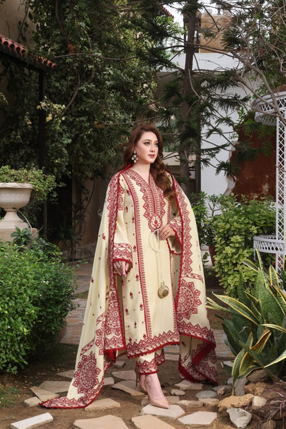 ANEELA’S LAWN WITH EMBROIDERY LAWN DUPATTA