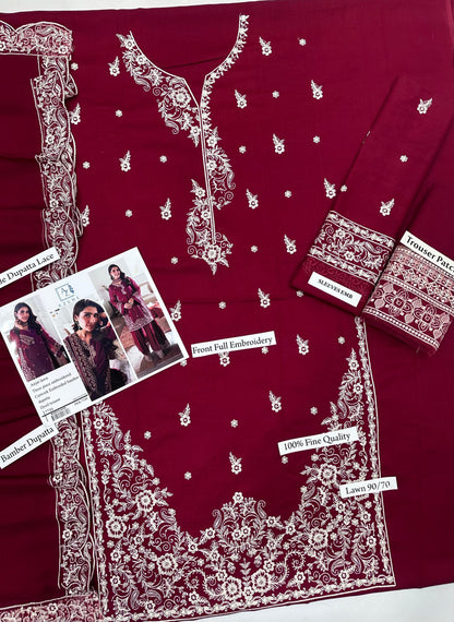 AZURE LAWN WITH BAMBER EMBROIDERY DUPATTA