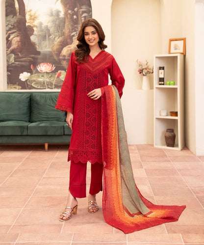 MARIA.B LAWN Chikankari WITH DIGITAL PRINT VOIL DOBBY DUPATTA