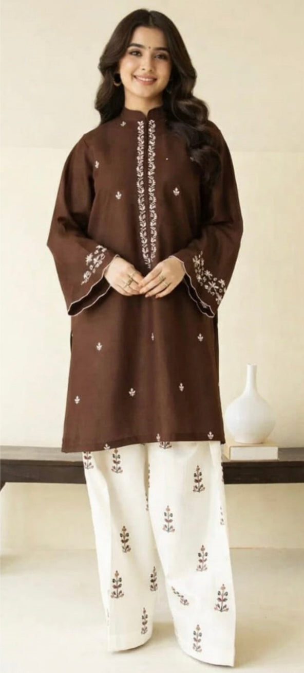 LAWN Shirt Front  HEAVY  Embroidery