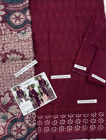 MARIA.B LAWN Chikankari WITH DIGITAL PRINT VOIL DOBBY DUPATTA