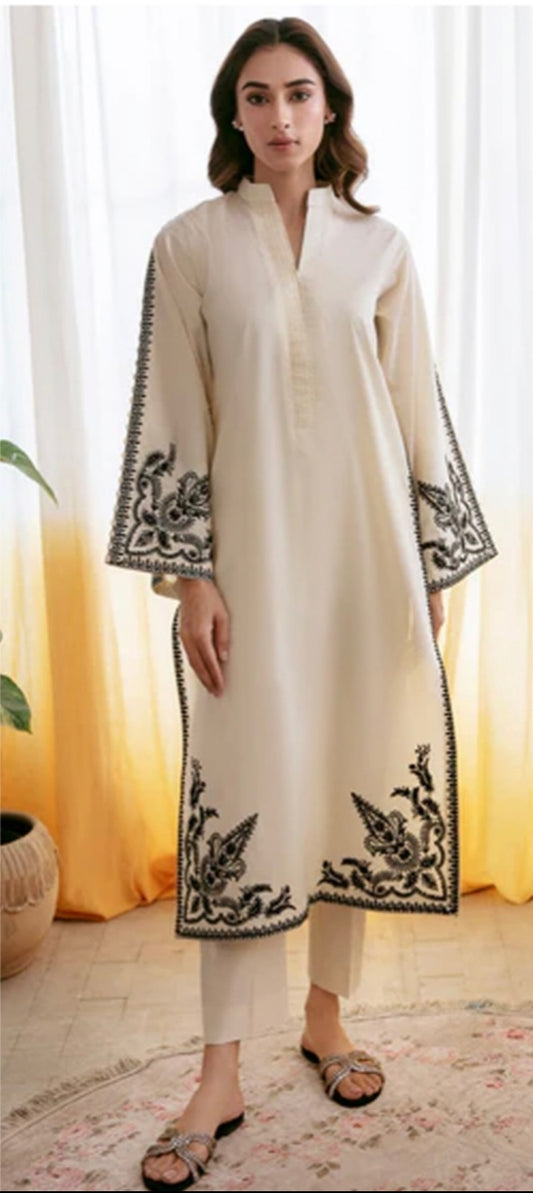 LAWN Shirt Front  HEAVY  Embroidery